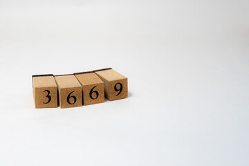 木ブロック　数字　Number　ナンバー　3669