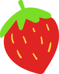 Strawberry hand drawn flat style