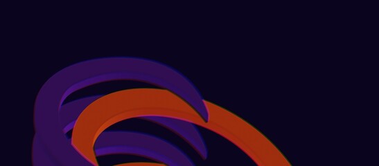 Abstract Waves Vibrant, good for web banner, poster, mobile application and branding promotion, futuristic 3D render background design blend of purple and orange colors.