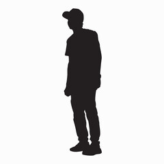 silhouette of a person wearing a hat