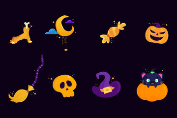 spooky icon set for Halloween