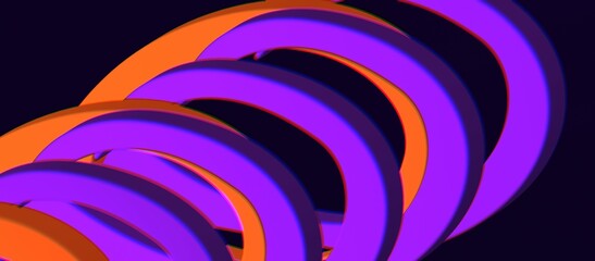 Abstract Waves Vibrant, good for web banner, poster, mobile application and branding promotion, futuristic 3D render background design blend of purple and orange colors.
