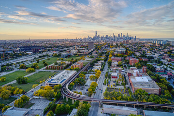 aerial view of Chicago's Bronzeville