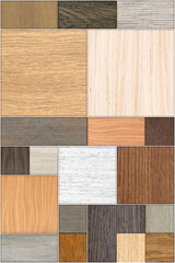 Seamless abstract pattern decorative wood textured geometric mosaic background design.	
