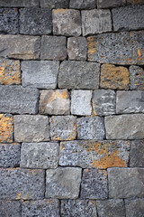 Fototapeta premium 제주도 명월성의 돌벽 패턴무늬
