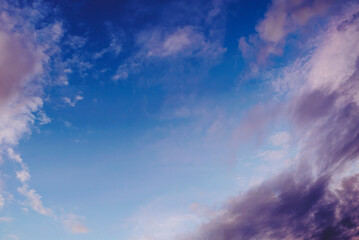 Fototapeta na wymiar ฺBeautiful sky with gray and blue clouds