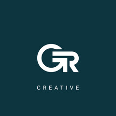 Professional creative trendy awesome artistic GR RG initial based Alphabet icon logo - obrazy, fototapety, plakaty