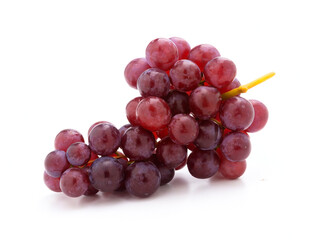 fresh red grapes isolated on a white background