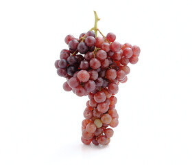 fresh red grapes isolated on a white background