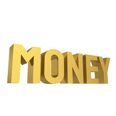 The gold money text 3d render png image
