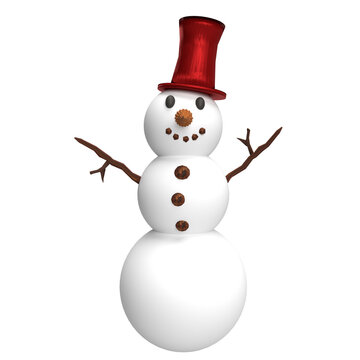 The snow man 3d render png image