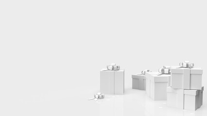 The white gift box on white background  3d rendering