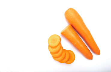 fresh carrots isolated on a white background