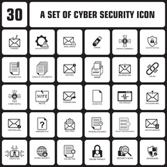 a set of cyber security icon , privacy icon