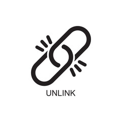 unlink icon , unsafe icon vector