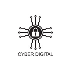 cyber digital icon , security icon