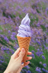 ラベンダーソフトクリームアイス