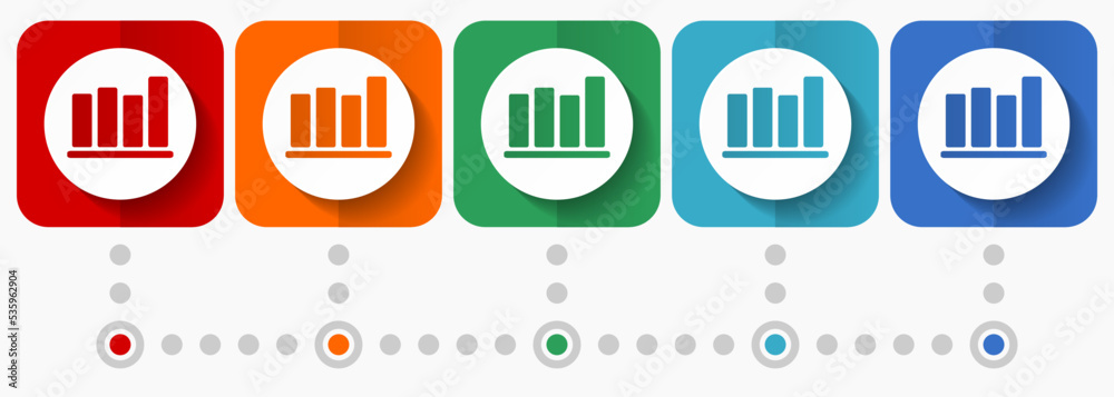 Poster bar chart concept vector icons, infographic template easy to edit