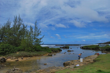 landscape with lake and clouds