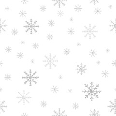 Snowflakes Seamless Pattern, snow crystal, Background Vector Illustration..