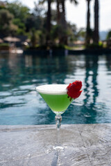 Colorful cocktail by the pool