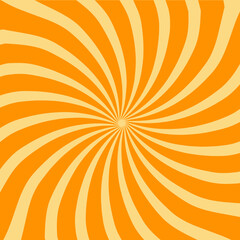 Retro Orange Sun Brust Horizontal