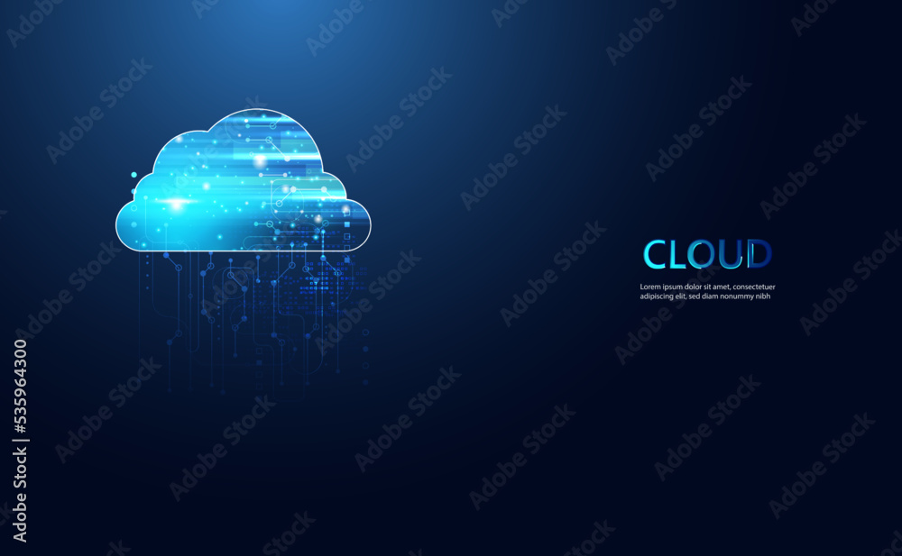 Poster abstract cloud technology with big data and information concept connection by collecting data in the