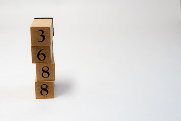木ブロック　数字　Number　ナンバー　3688