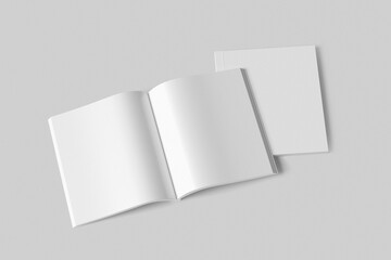 Square book, magazine, catalog, brochure mockup