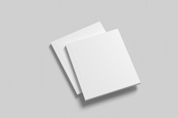 Square book, magazine, catalog, brochure mockup