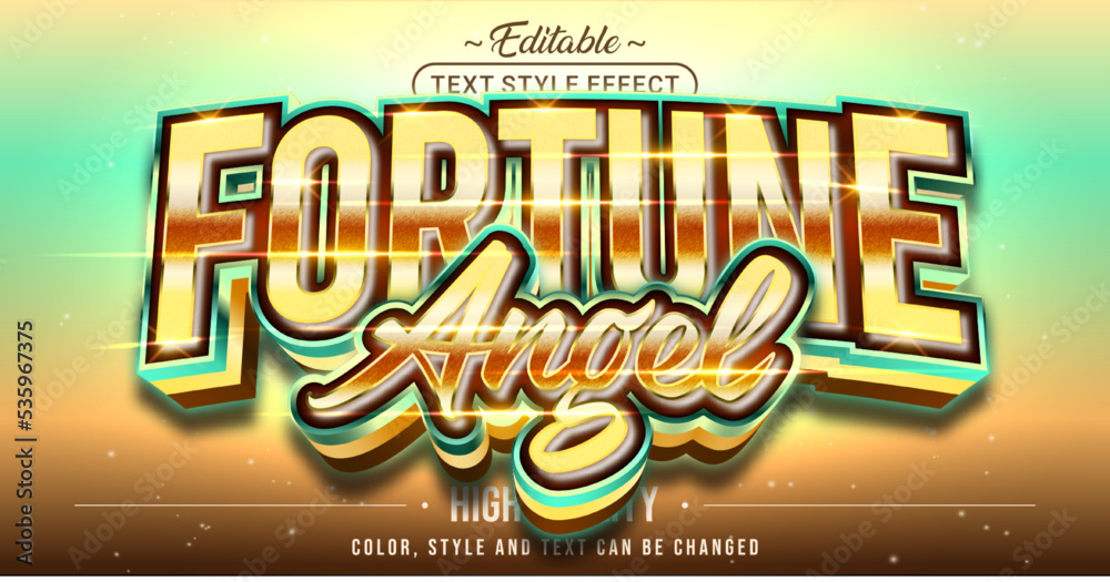 Poster editable text style effect - fortune angel text style theme.