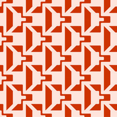 Geometric seamless pattern with geometric illusion in orange. abstract pattern for wall decoration. Patchwork ornament. Vector illustration.