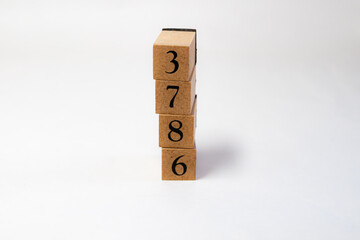木ブロック　数字　ナンバー　Number　3786