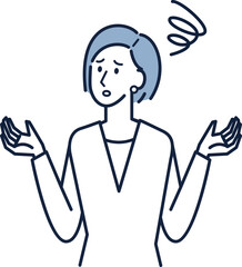 困った表情で悩む主婦