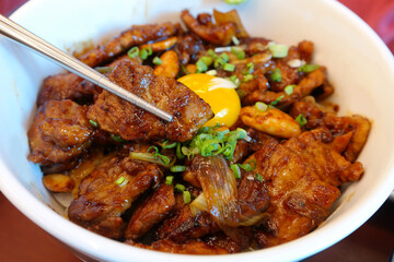 Japanese style Rice topped with Pork