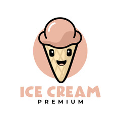 ice cream mascot illustration template. gelato cartoon vector graphic.