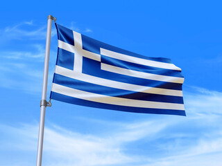 Greece flag waving in the wind