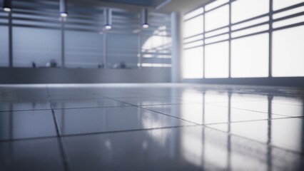 Modern interior architecture - abstract white background for corporate and office building, 3d illustration