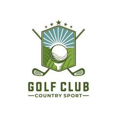 golf badge vector illustration. sport graphic template in emblem style.