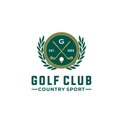 golf badge vector illustration. sport graphic template in emblem style.