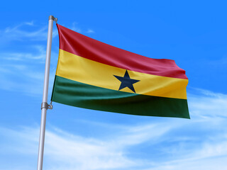 Ghana flag waving in the wind