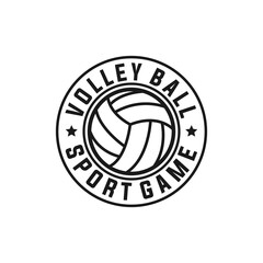 volleyball badge vector template. sport volley graphic illustration in emblem badge patch style.