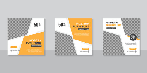 Modern Furniture social media post templates design