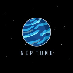 neptune planet vector graphic template. galaxy space objects illustration. 