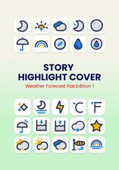 Fototapeta na wymiar Weather Shady Icon Story Highlight Cover
