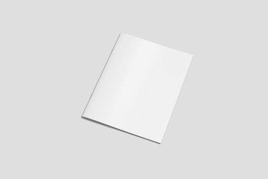 Blank front cover of us letter size brochure mockup