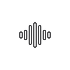 Audio wave line icon