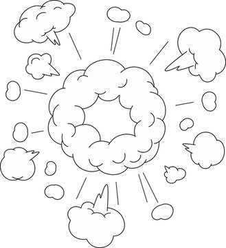 Cloud smoke boom comic explosion effect background