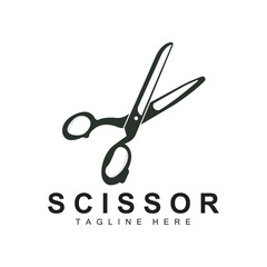 Scissors Logo Design, Barbershop Shaver Vector, Babershop Scissors Brand Illustration