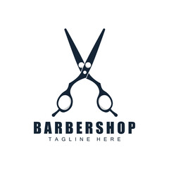 Scissors Logo Design, Barbershop Shaver Vector, Babershop Scissors Brand Illustration